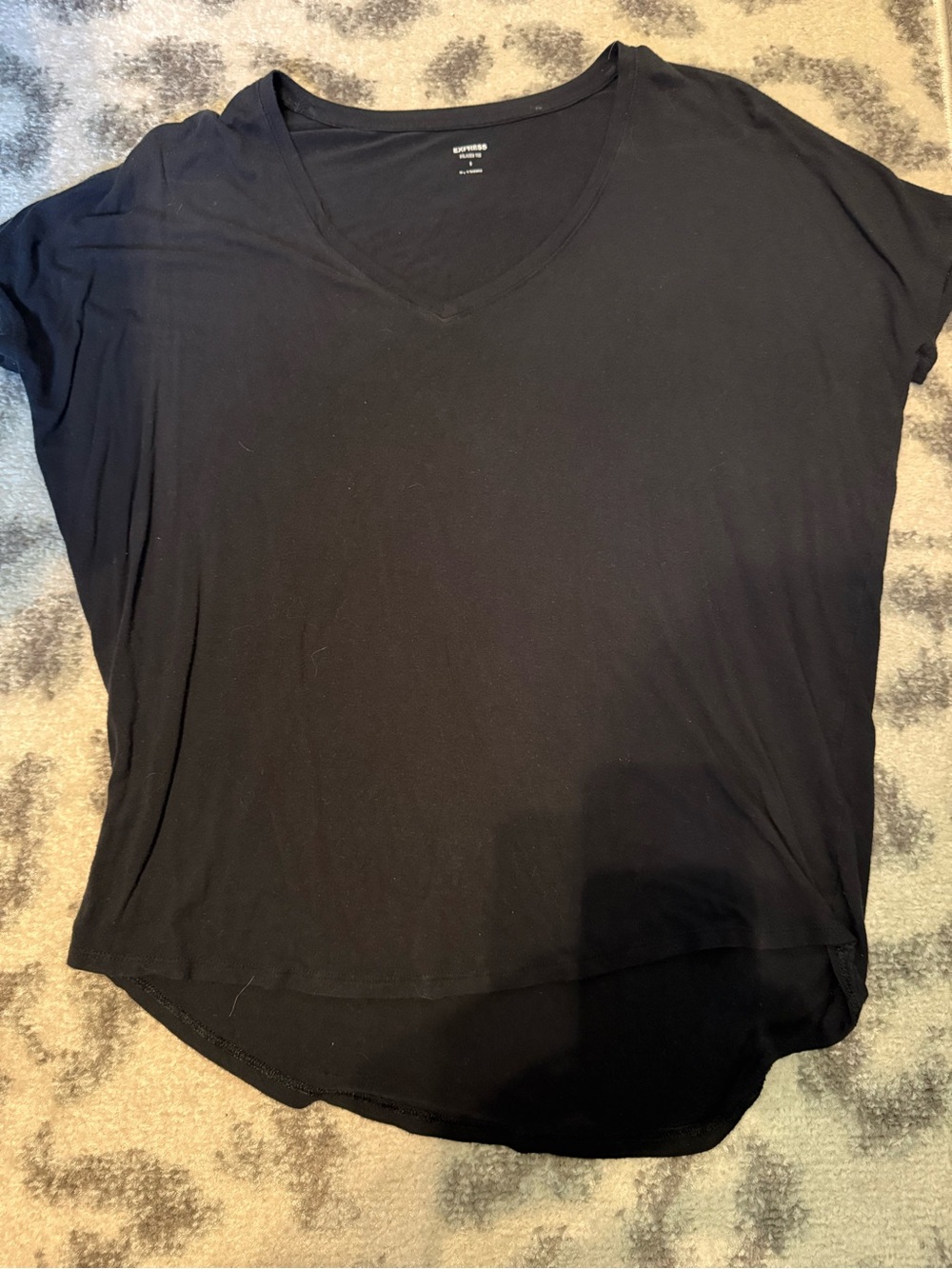 Express Black V-Neck Short Sleeve Tee